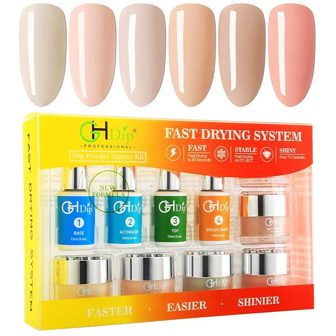 Dip Powder Nail Kit Acrylic Nail Dip Powder Kit G643 (6 nude color) | Amazon (US)