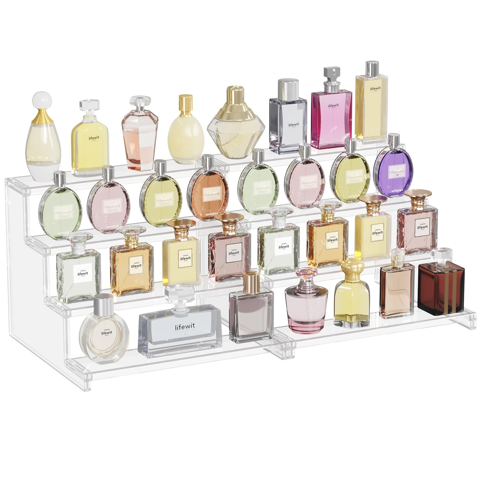 Lifewit 4 Tier Clear Display Risers Stand, Plastic Risers for Display, Plastic Organizers for Fig... | Amazon (US)