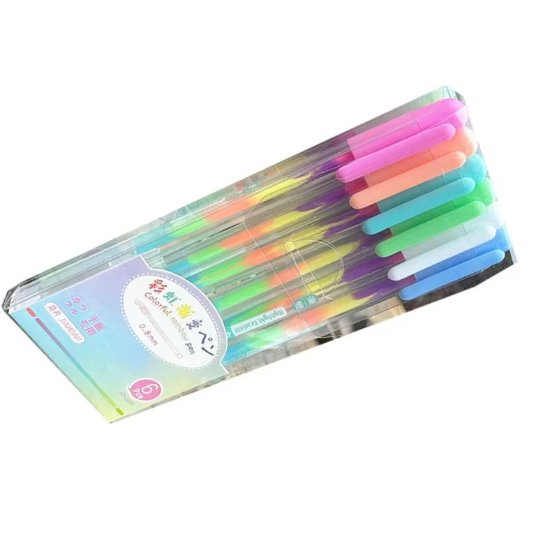 6/12 Pcs/Set Neons Gel Pen Colorful Rainbow Ballpoint Pen Handwriting Pen | Walmart (US)