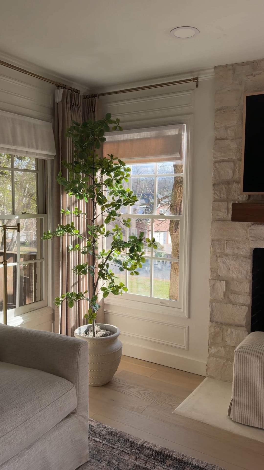 The scale and realistic look of this tree is so good!! It feels substantial without actually taking up too much space! 

The planter was a HomeGoods find from last spring! 

#LTKHome