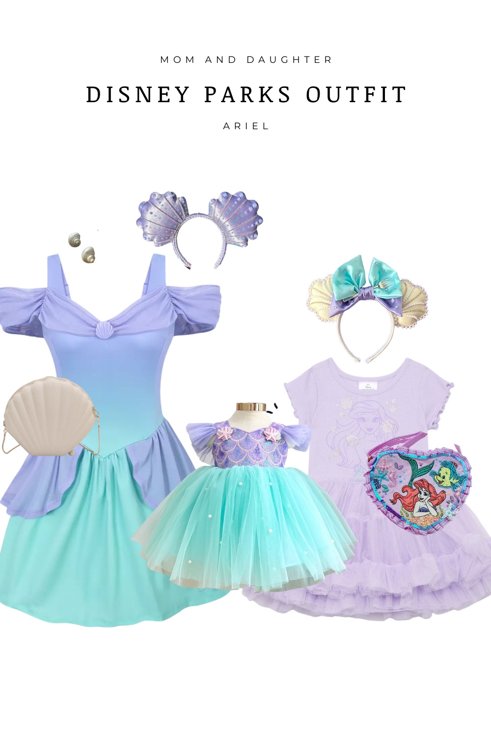  

Mom and daughter Disney outfit inspired by Ariel from The Little Mermaid. A dreamy purple and seafoam color palette with mermaid ears, shell accessories, and twirly dresses makes the perfect mommy and me look for a day at Disney Parks. This Little Mermaid inspired Disney bound is perfect for park days, princess photos, and matching family outfits.

 

#LTKTravel #LTKKids #LTKootd