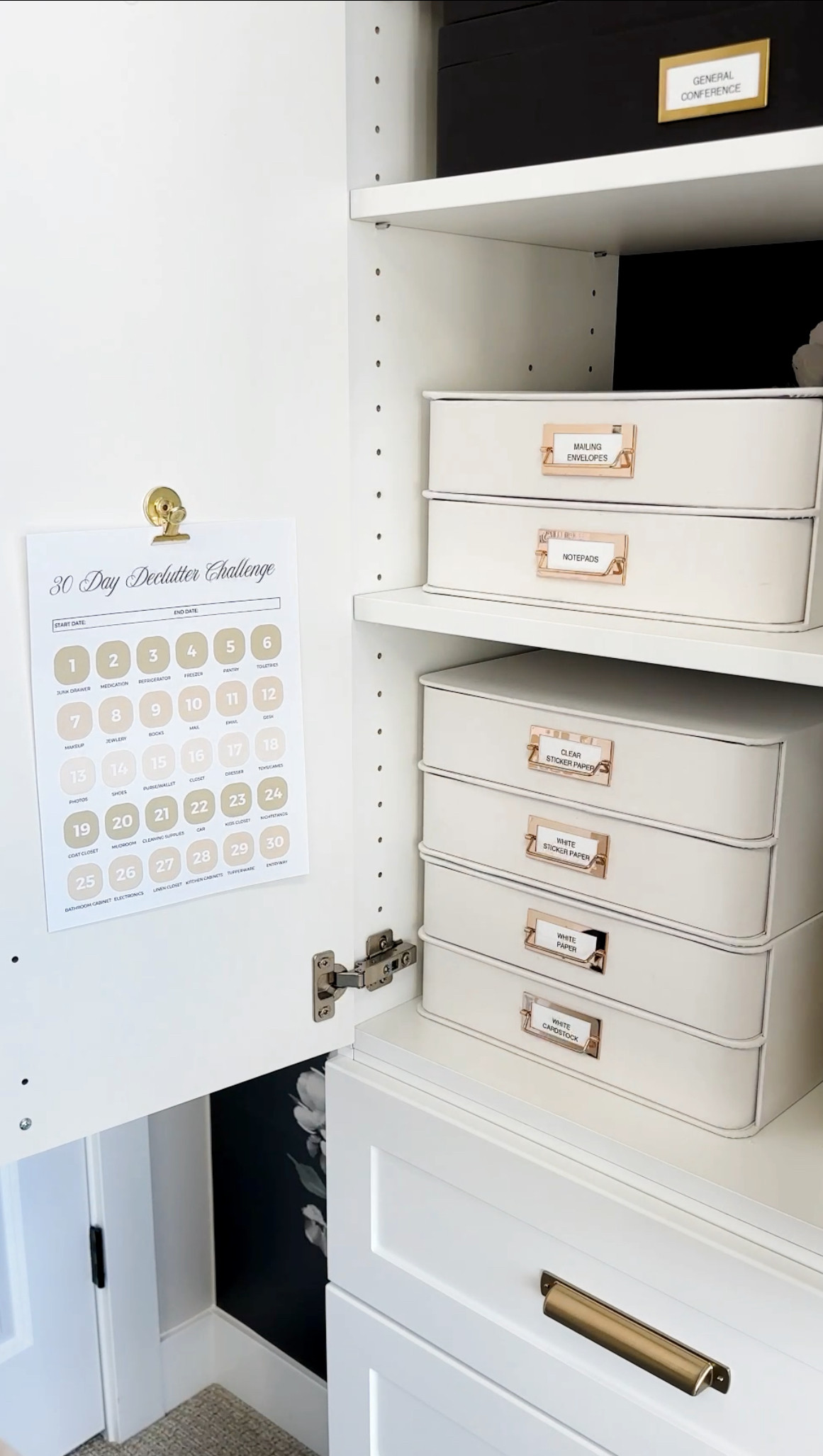 Say goodbye to cluttered paper & never being able to find the paper & mailing supplies you need! This is quickly becoming my most used cabinet! 

#LTKHome