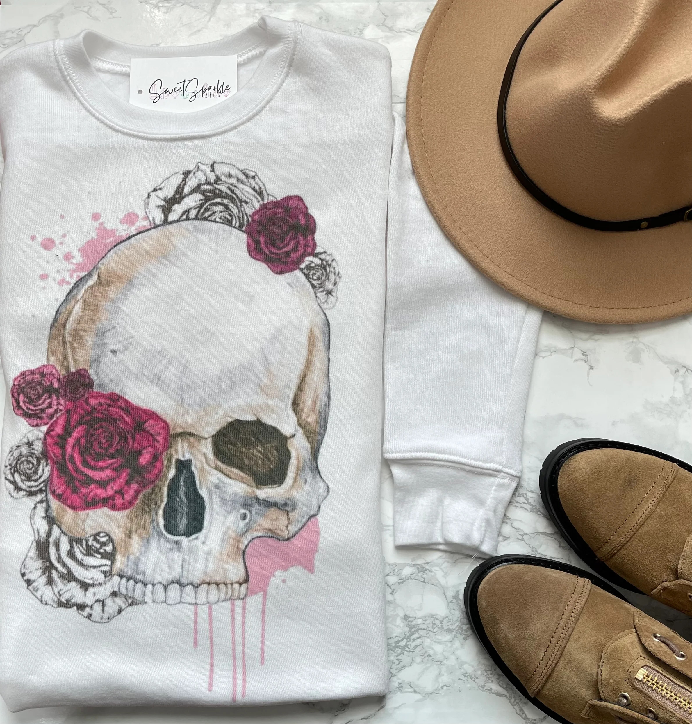 Floral skull sweatshirt | Sweet Sparkle by GG 