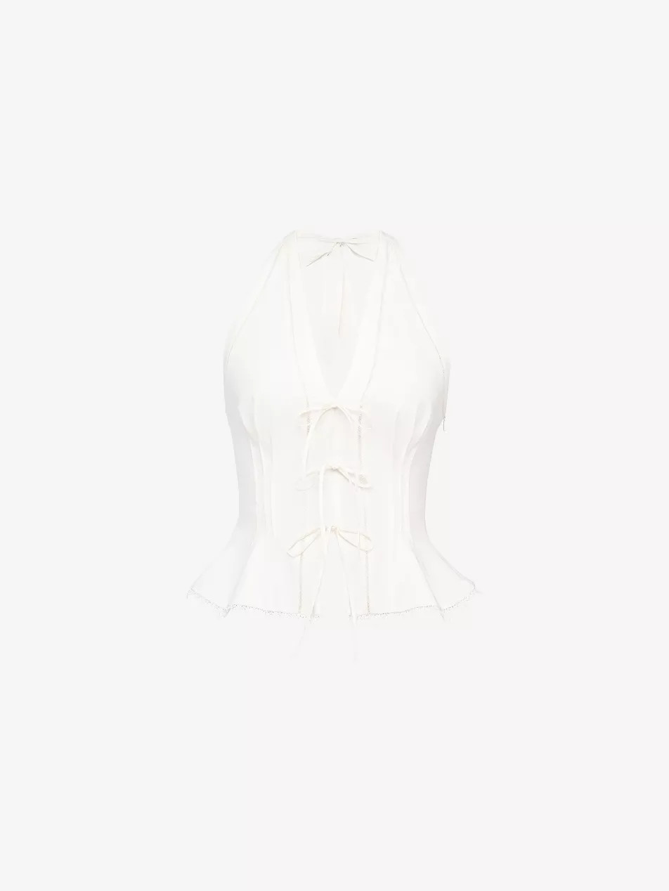 Elena Peplum-Hem Stretch-Cotton Top | Selfridges