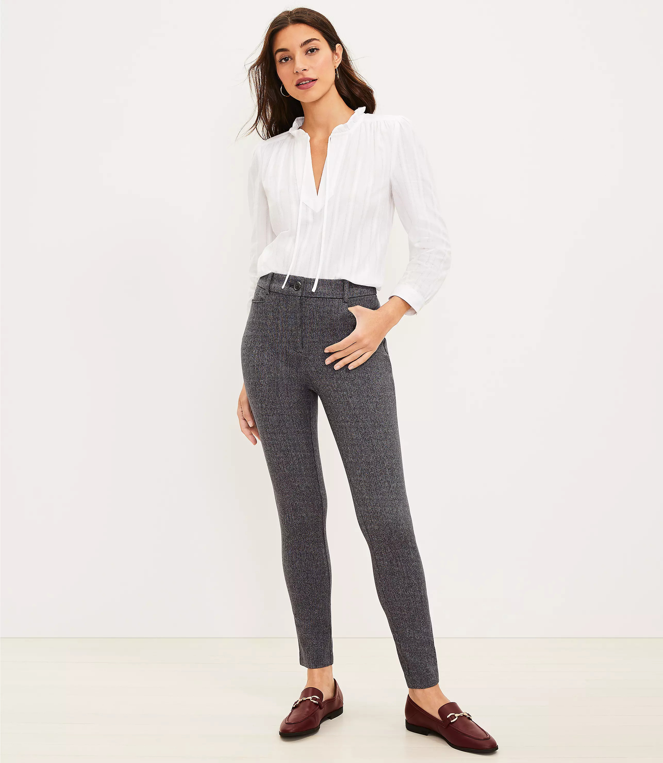 Sutton Skinny Pants in Texture | LOFT