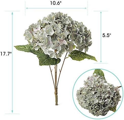 Kimura's Cabin Fake Flowers Vintage Artificial Silk Hydrangea Flowers Bouquets Arrangement 5 Heads w | Amazon (US)