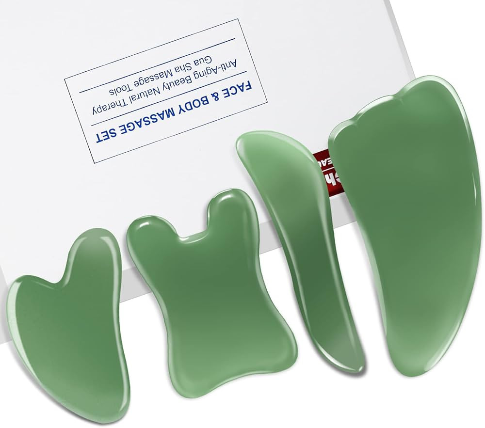 Rena Chris Guasha Massage Tool, 4 Pcs Gua Sha Facial Tool, Guasha Board for SPA Acupuncture Thera... | Amazon (US)