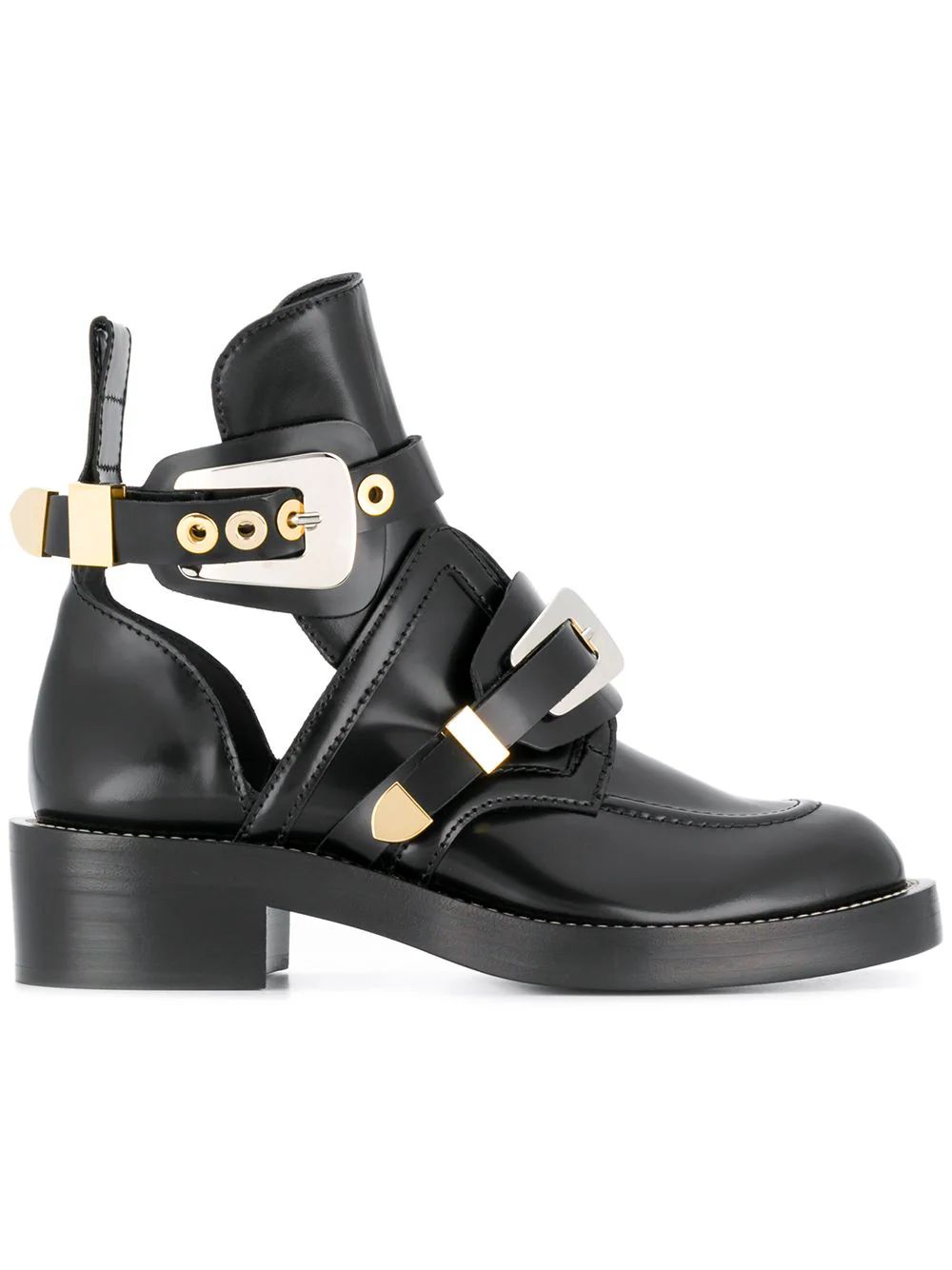 Balenciaga Black Ceinture Leather ankle boots | FarFetch Global
