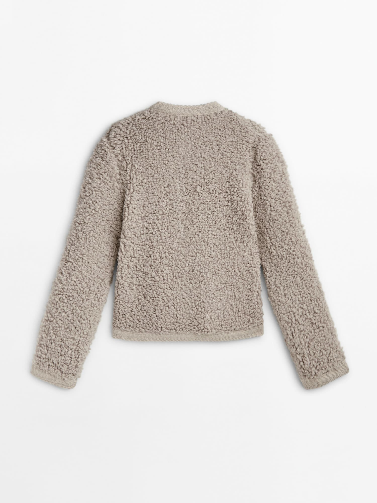 Bouclé knit cardigan with buttons | Massimo Dutti UK