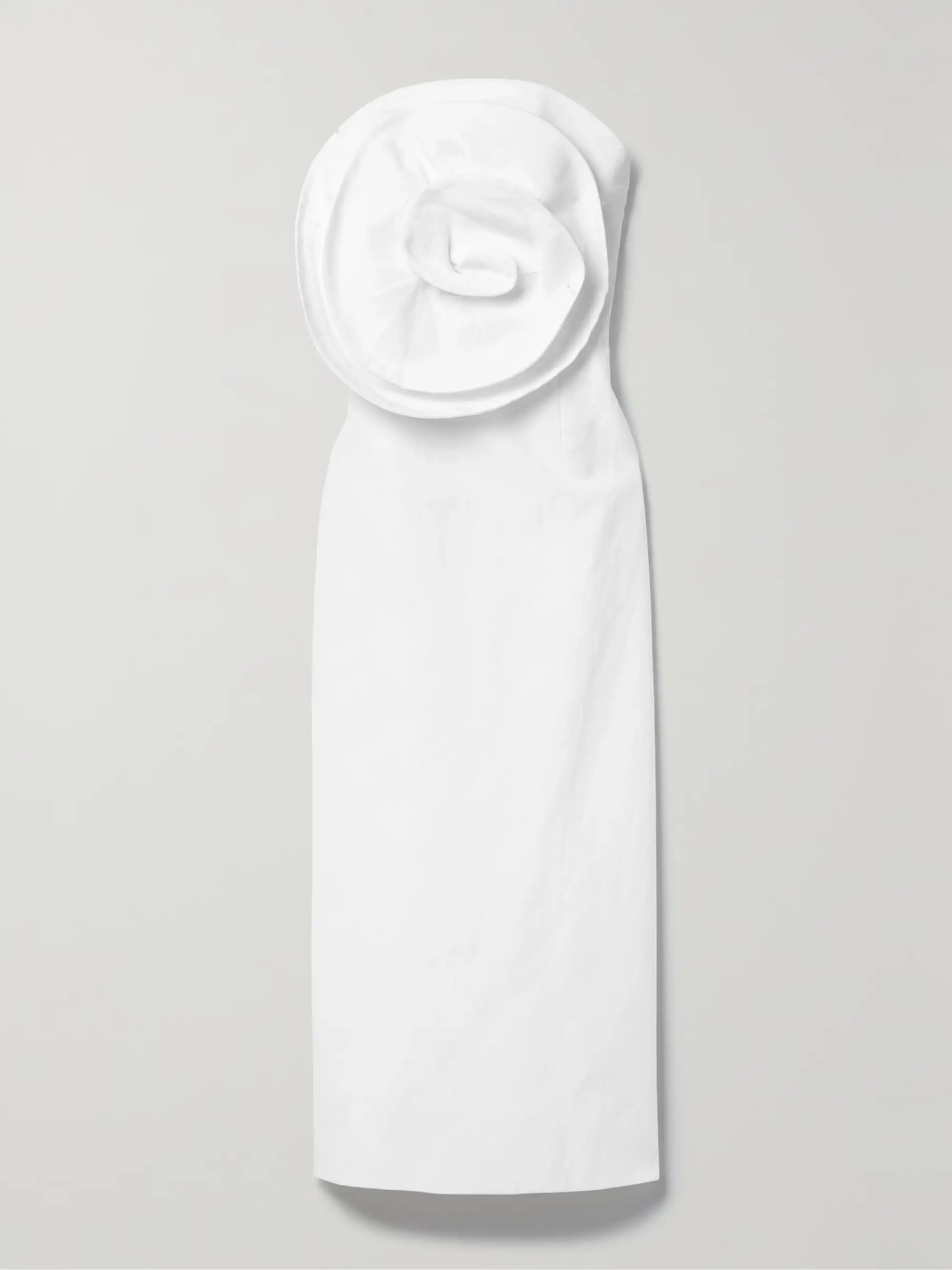 + NET SUSTAIN Maia strapless embellished TENCEL Lyocell and linen-blend midi dress | NET-A-PORTER (US)