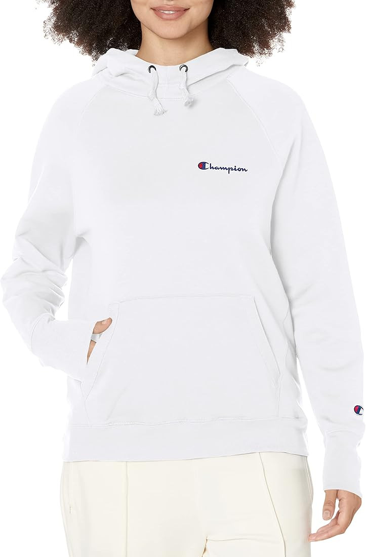 Champion Women's Powerblend Fleece Hoodie, Left Chest Script | Amazon (US)