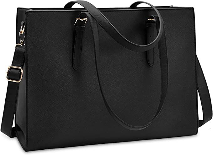 Laptop Bag for Women Waterproof Lightweight Leather 15.6 Inch Computer Tote Bag Business Office B... | Amazon (US)