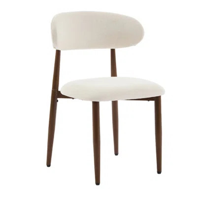 Renwick Modern Upholstered Metal Dining Chairs with Curved Backrest | Wayfair North America