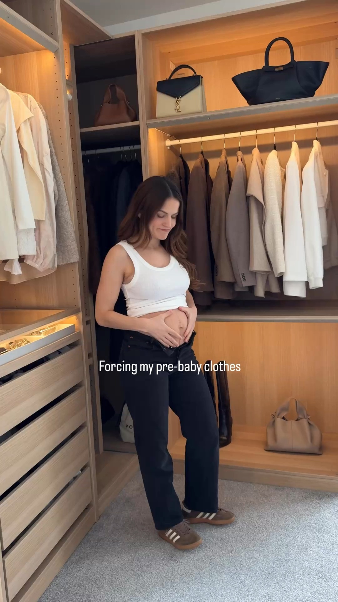 The white trousers are so relaxed ,tailored but still really comfortable, and double lined so not see-through at all 🤍
The brown ones are the pair I wore up to 9 months pregnant 🫶🏻 so stretchy and still look so smart!
The dark blue ones are new !! I got them in light blue too. I love the balloon shape, it’s so flattering on the belly and sooo comfortable 🙌🏻 the material is amazing too, like everything I’ve bought from M&S 👌🏻
And the barrel jeans… the pair of my dreams 🤍 so on trend but still structured not too baggy, not saggy, just right.

#LTKjeans #LTKmaternity #LTKuk