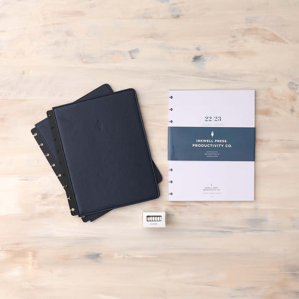 2022-2023 Academic Monthly Planner Bundle | Sapphire | Silver | inkWELL Press