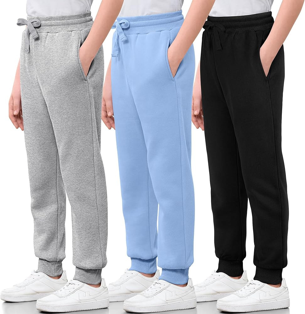 3 Pack Girls Sweatpants Cotton Fleece Girls Active Joggers Soft Athletic Sweat Pants for Kids You... | Amazon (US)