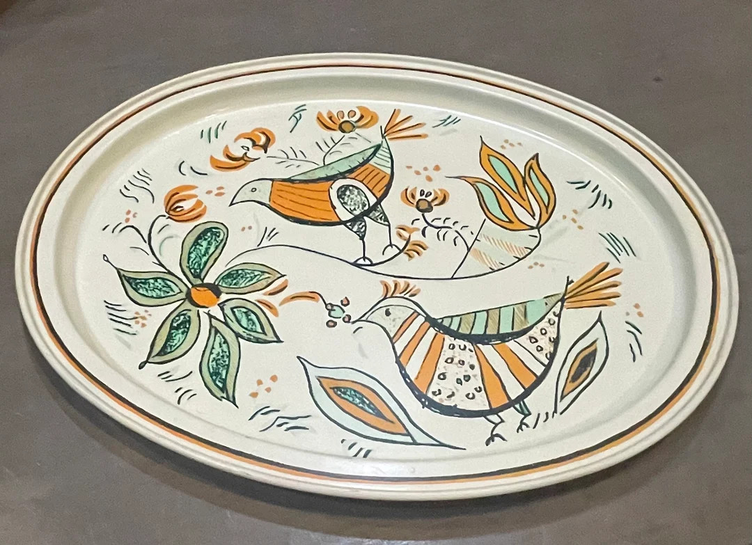 Two Birds MCM Metal Tray | Etsy (US)