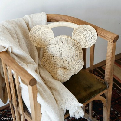 Disney collection Mickey Mouse Face Rattan Bag Color: Natural Basket, interior | eBay US