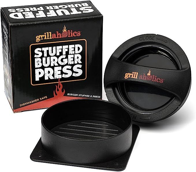 Grillaholics Stuffed Burger Press and Recipe eBook - Extended Warranty - Hamburger Patty Maker fo... | Amazon (US)