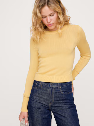 Cotton-Silk Crew-Neck Sweater | Banana Republic (US)