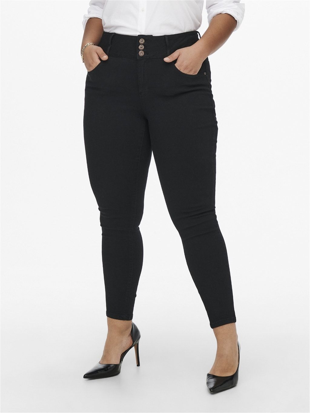 Curvy CARAnna hw ankle Skinny Fit Jeans | ONLY® | Only.com