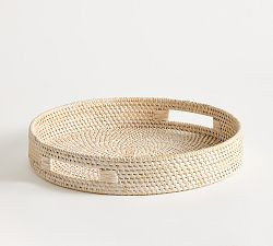 Tava Handwoven Rattan Serving tray | Pottery Barn (US)