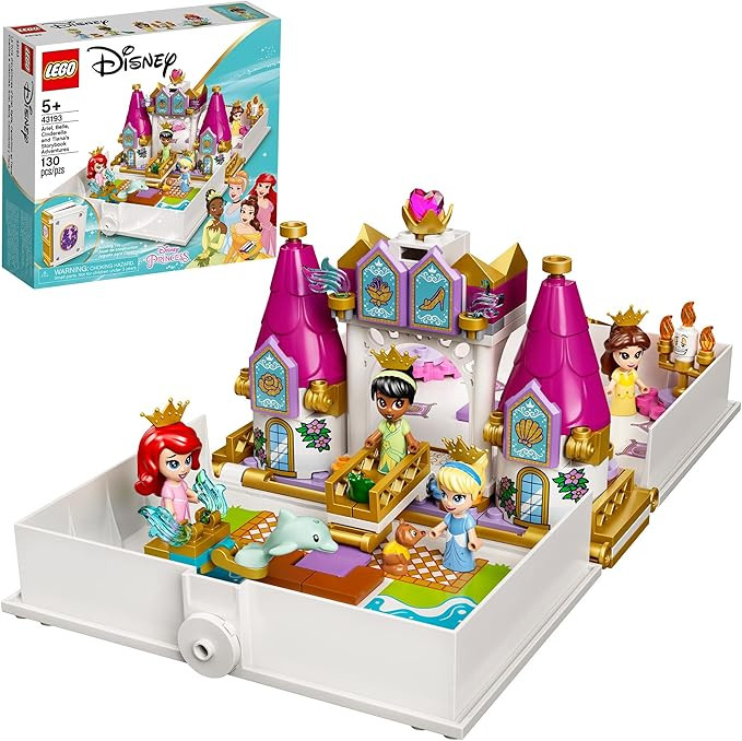 LEGO Disney Ariel, Belle, Cinderella and Tiana’s Storybook Adventures 43193 Building Toy for Ki... | Amazon (US)