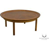 Tomlinson Sophisticate 40"" Round Mid Century Modern Walnut & Recan Coffee Table | Etsy (US)
