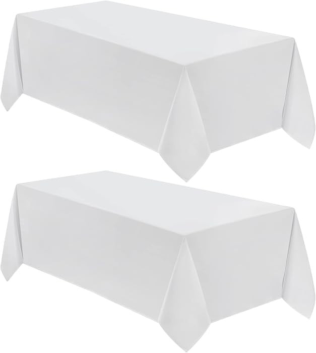 VidaFete 2 Pack 90 * 132inch White Rectangle Tablecloth for 6ft Tables | Amazon (US)