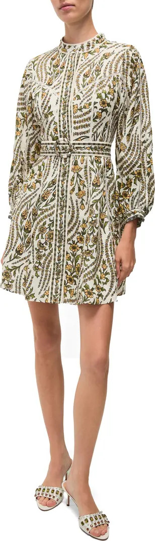 Nolan Print Long Sleeve Linen Minidress | Nordstrom