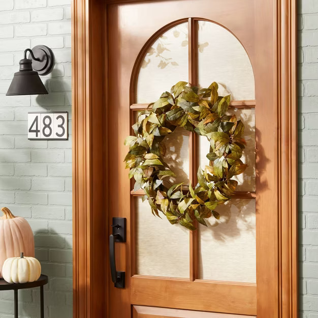 24" Faux Bay Leaf Wreath - Hearth & Hand™ with Magnolia | Target