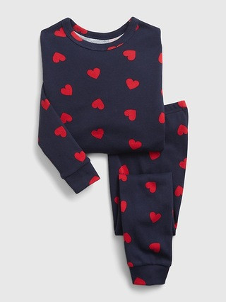 babyGap 100% Organic Cotton Heart Print PJ Set | Gap (US)