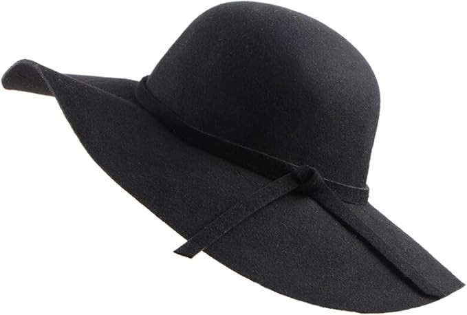 Urban CoCo Women's Foldable Wide Brim Felt Bowler Fedora Floopy Wool Hat | Amazon (US)