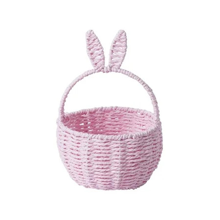 Twfbrm Easter Bunny Baskets, Woven Wicker Basket with Rabbit Ears, Imitation Rattan Flower Basket... | Walmart (US)