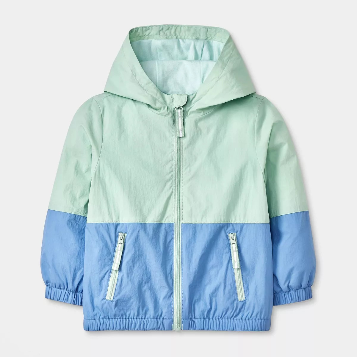 Toddler Boys' Colorblock Full Zip Windbreaker Jacket - Cat & Jack™ Blue/Green | Target