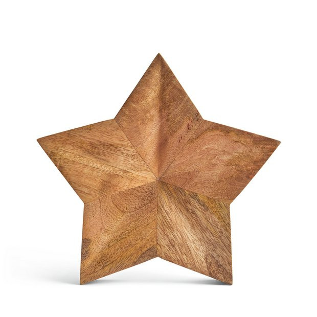 Habitat Mango Wood Star Wall Hanging - Natural - 27x26cm220/4639 | argos.co.uk