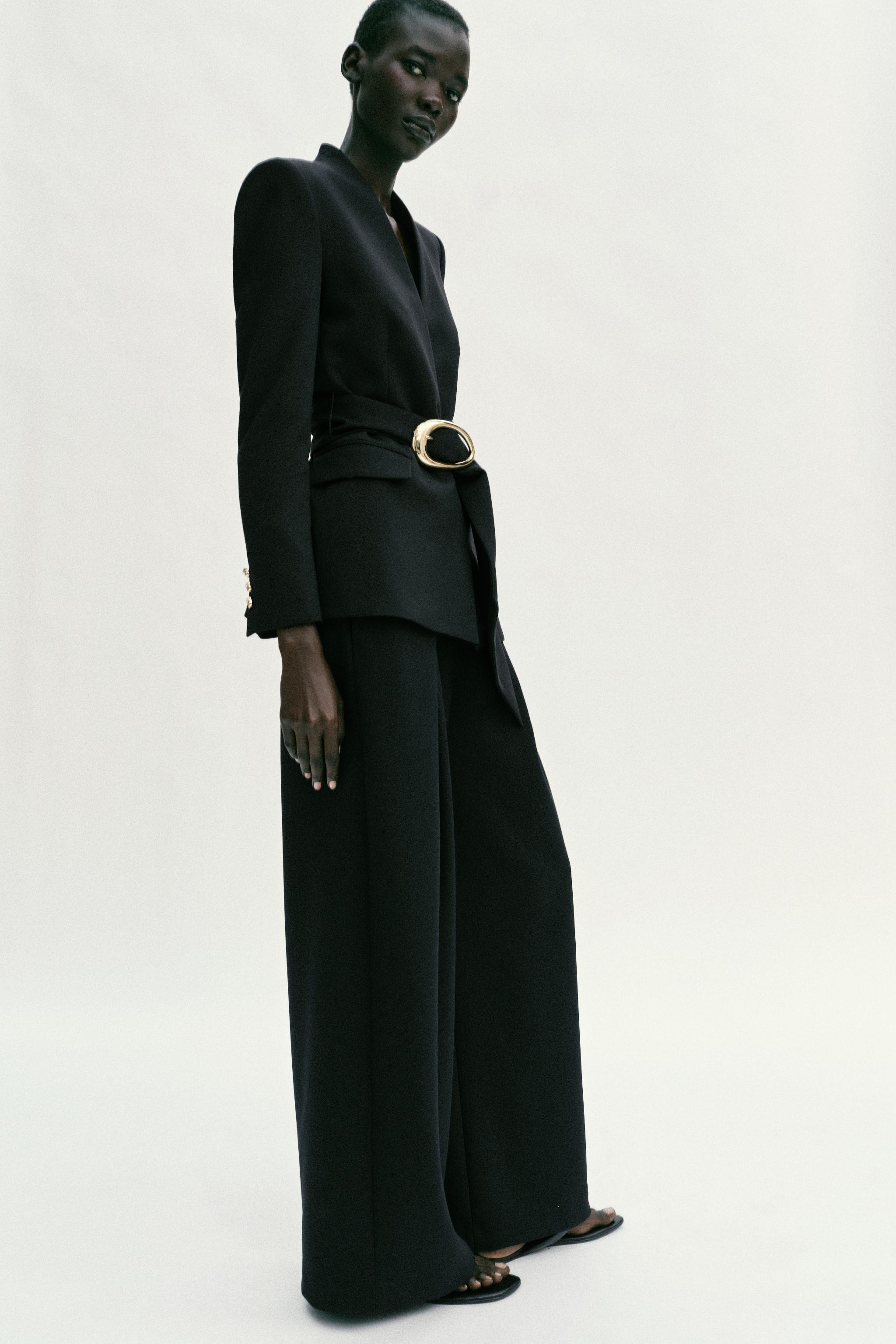 GOLDEN BUCKLE BELT BLAZER SET | Zara AU