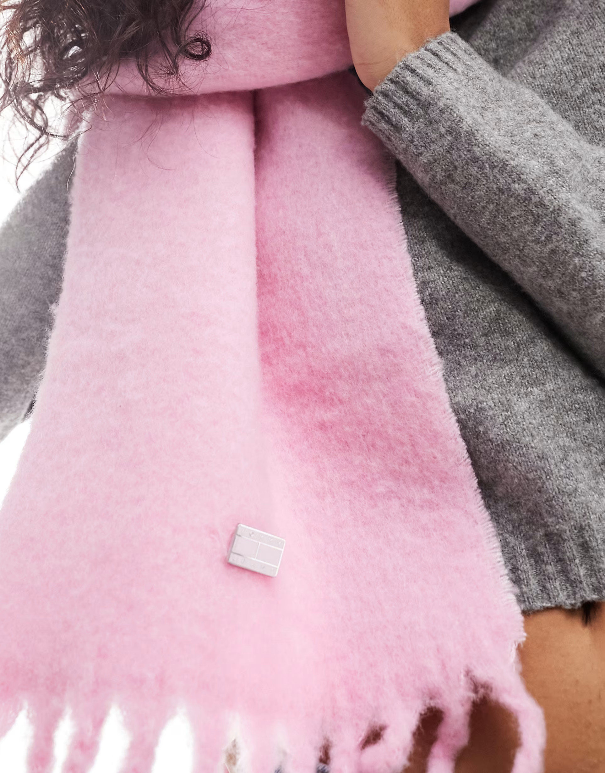 Tommy Jeans cosy knit scarf in pink | ASOS | ASOS (Global)