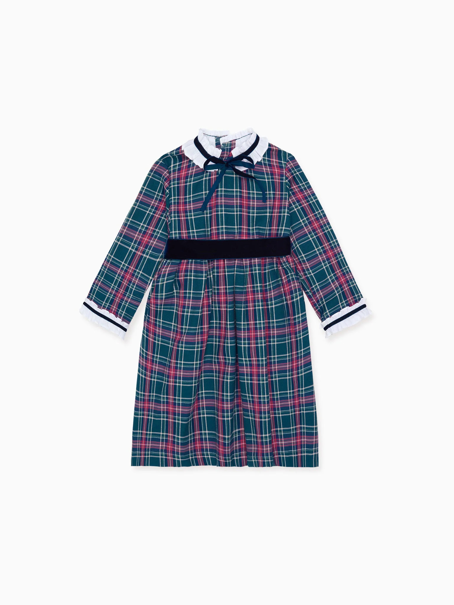 Green Tartan Clarisa Girl Dress | La Coqueta (US)