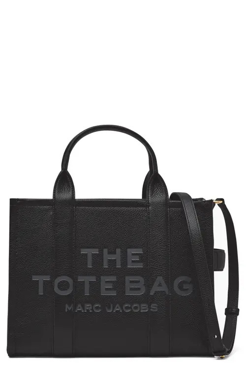 Marc Jacobs The Leather Medium Tote Bag in Black at Nordstrom | Nordstrom