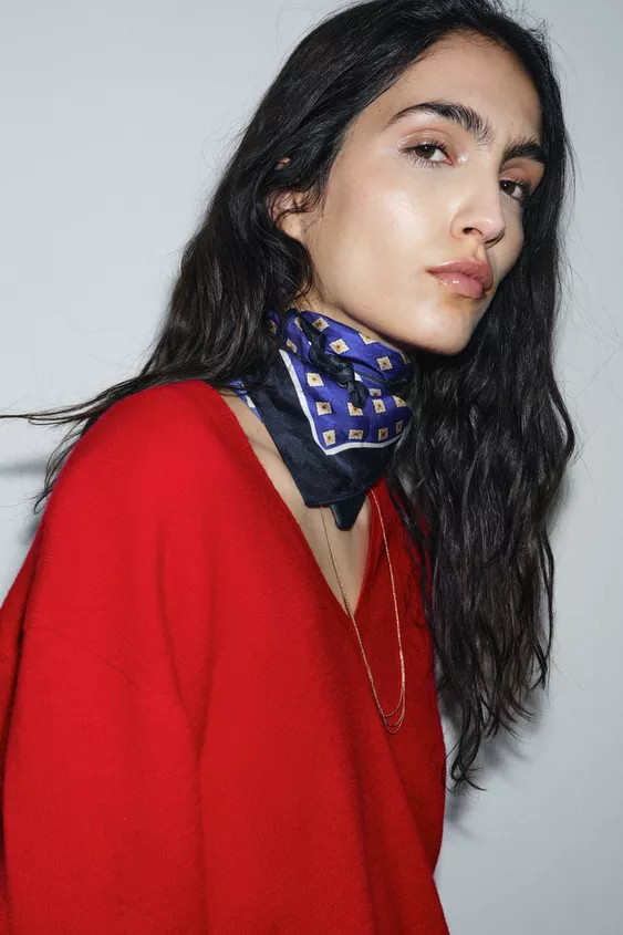 100% SILK POLKA DOT PRINT SCARF | Zara UK