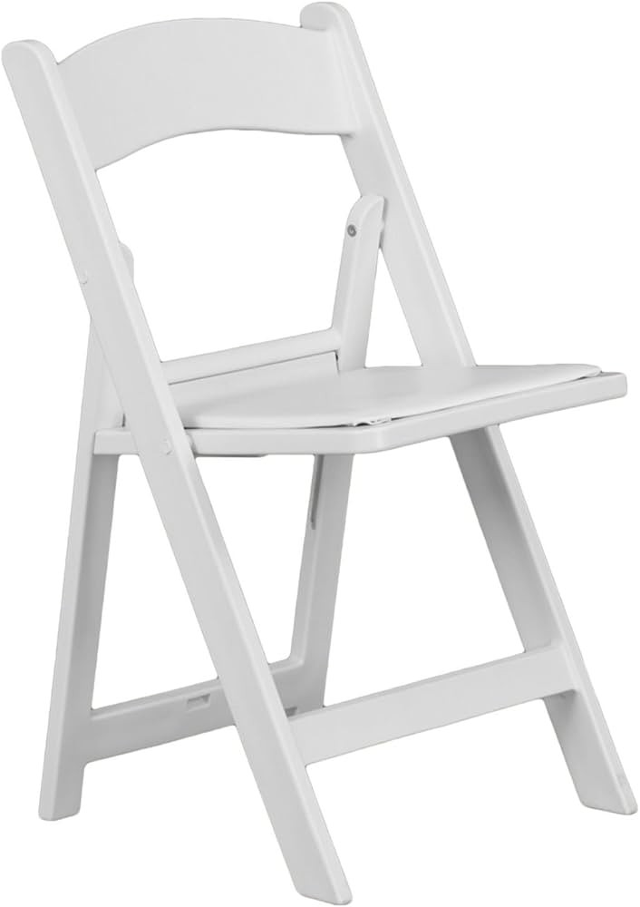 Flash Furniture Hercules Series Folding Chair - White Resin - 4 Pack 1000LB Weight Capacity Comfo... | Amazon (US)