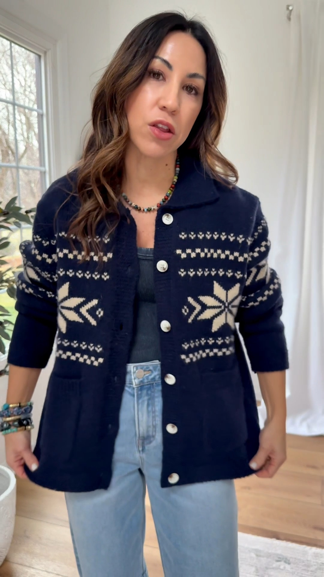 Small fair isle cardigan, 25 barrel jeans, shoe size down one full size. Jewelry code houseofleo25

#LTKOver40 #LTKFindsUnder100

#LTKOver40 #LTKFindsUnder100