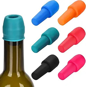 6 Pack Silicone Wine Stopper, Wine Stoppers for Wine Bottles, Wine Seal Stopper Can Be Reused to ... | Amazon (US)