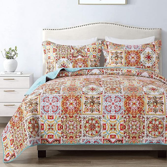 HoneiLife Bedspread Quilt Set Queen - 3 Piece Microfiber Bedspreads Luxurious Coverlet Lightweigh... | Amazon (US)