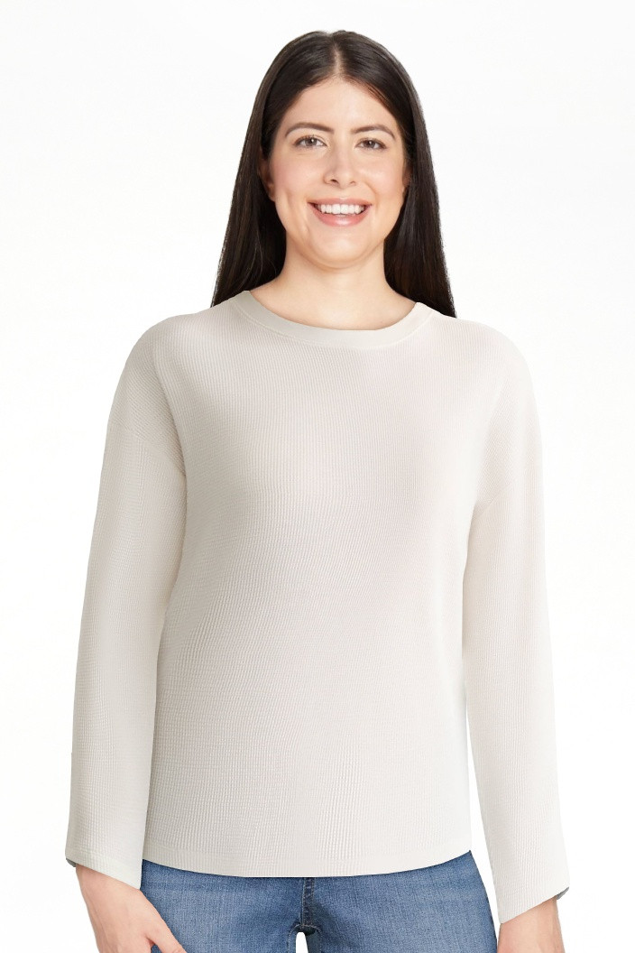 Time and Tru Women's Boxy Thermal Tee with Long Sleeves, Sizes XS-XXXL - Walmart.com | Walmart (US)