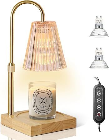 ZXMEAN Candle Warmer Lamp with Dimmer, Electric Candle Warmer for Jar Candles, Bedroom Home Decor... | Amazon (US)