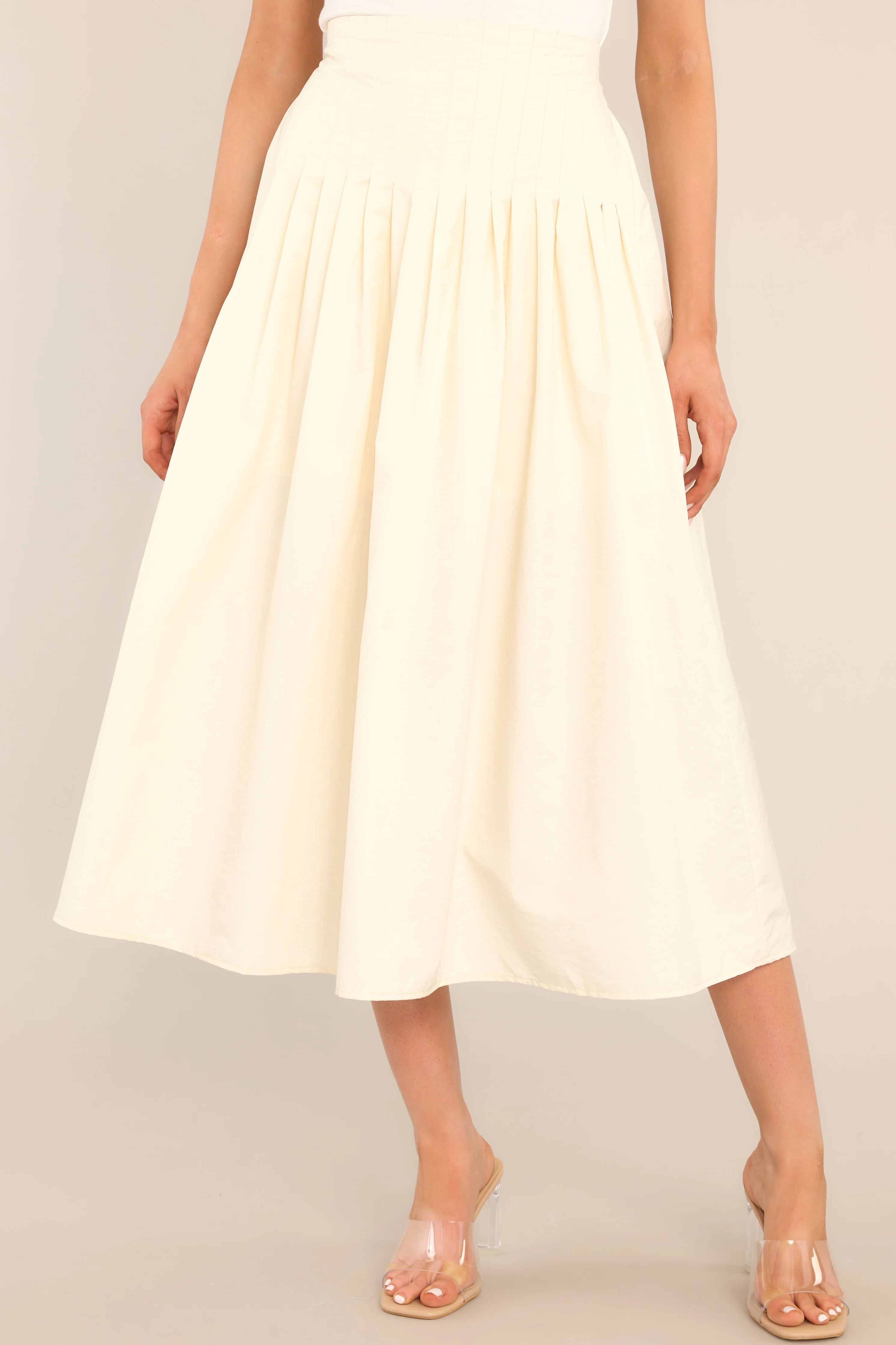 Then There Was One Ivory Midi Skirt | Red Dress