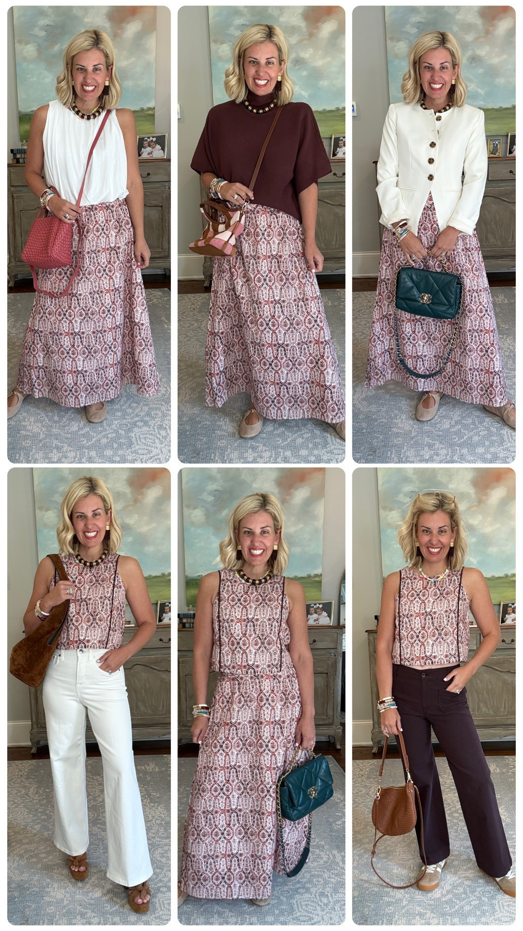 We love a set…mix & match it with everything in our closet! 
Tops - xs
Blazer - small
Brown sweater - small
Skirt - small
Ecru jeans - xs petite 
Pants - 26P
Mary Jane’s - 7.5 (sized 1/2 down)
Sneaker & Heels - 8 tts

*code Catherine20 at Allie + Bess

#LTKdayinmylife #LTKootd #LTKmomlife