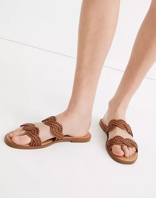 The Cora Slide Sandal in Perforated Leather | Madewell